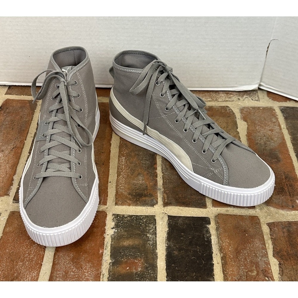 Puma Mens Ever Mid Top Gray Lace-Up Athletic Sneaker Shoes Men's Size 13